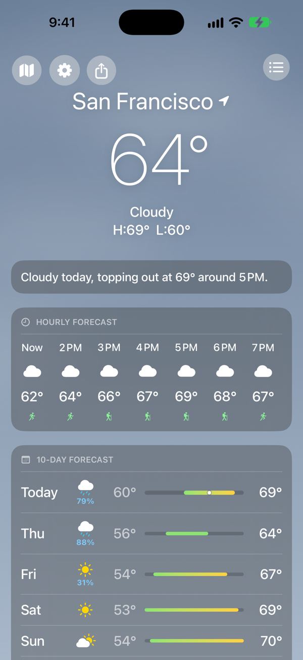 Skies on iPhone